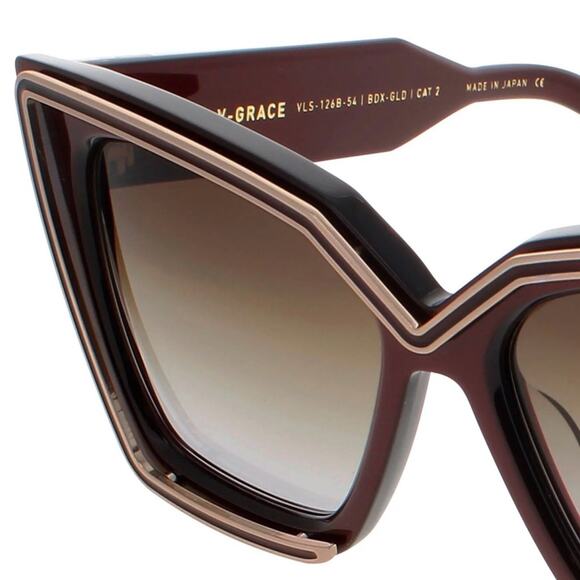 New! Valentino V GRACE VLS 126B Chic Oversized Burgundy Sunglasses, Authentic main image 10